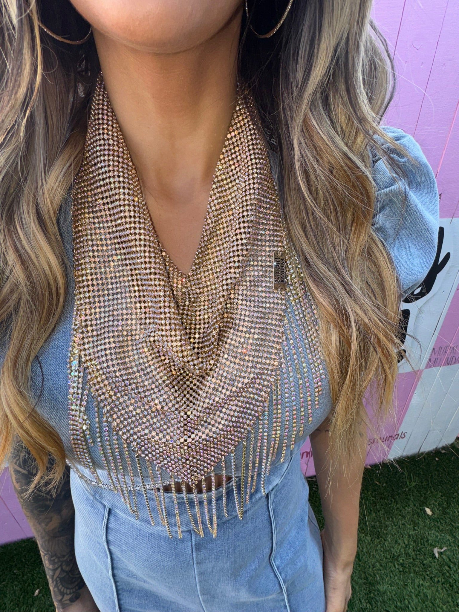 Luxe Gold Rhinestone Bandana